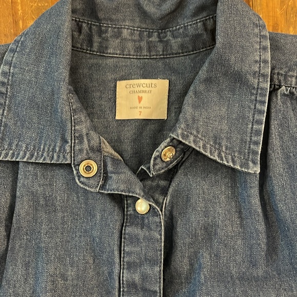 Girls button front chambray dress, J Crew, size 7 - Picture 3 of 4